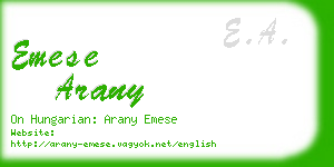 emese arany business card